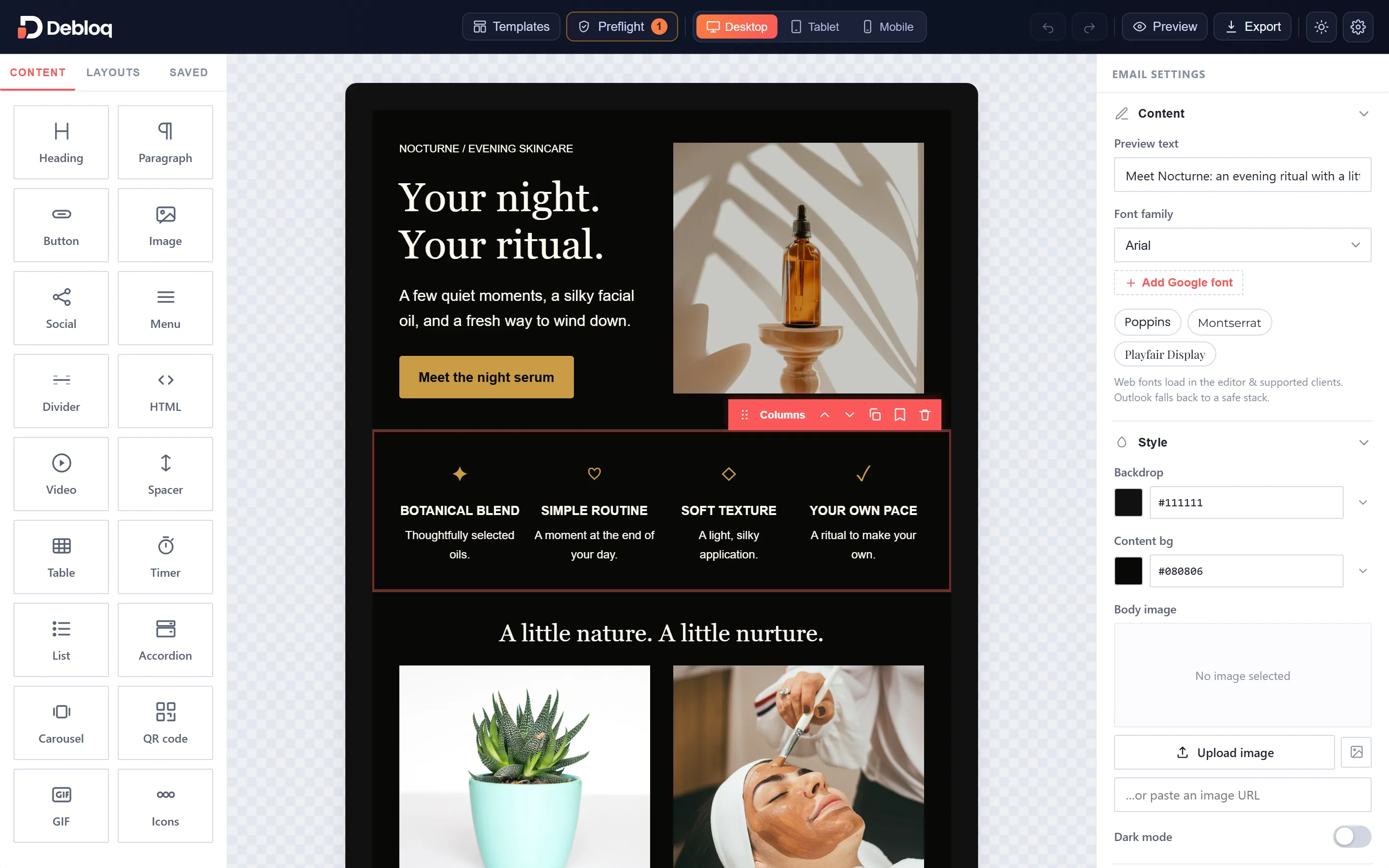 Debloq editor in light theme